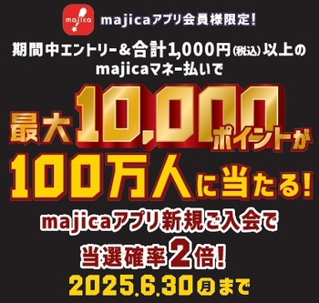 最大10，000ポイントが100万人に当たる！